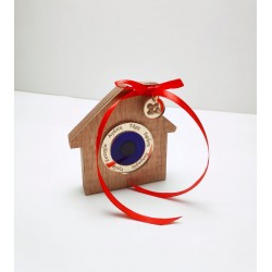 Γούρι Σπίτι με Μάτι σε ξύλο και λεπτομέρειες plexiglass